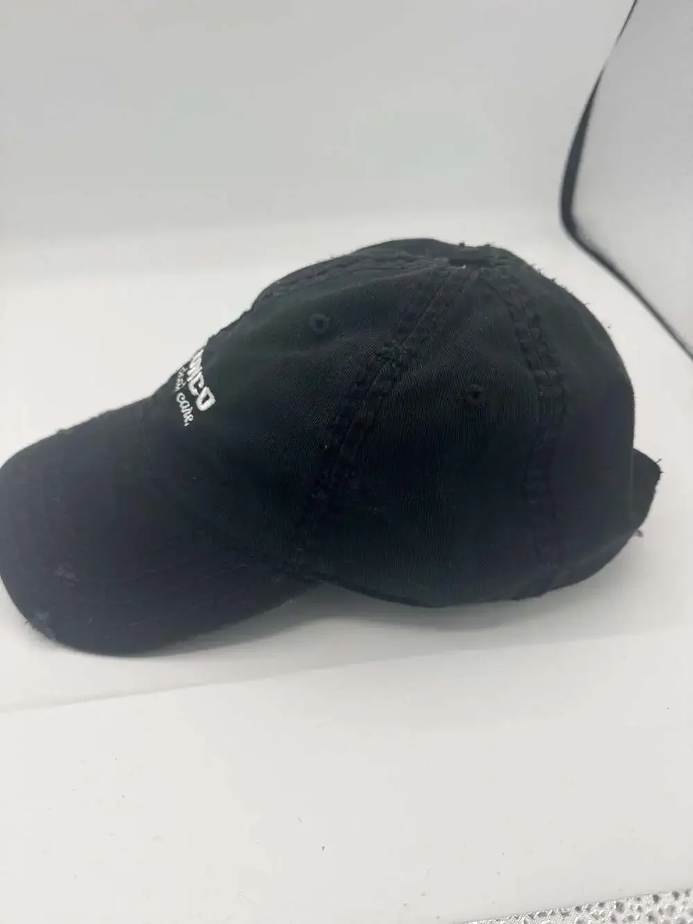 Otto Bronco Hat - Black Baseball Cap with White Embroidery